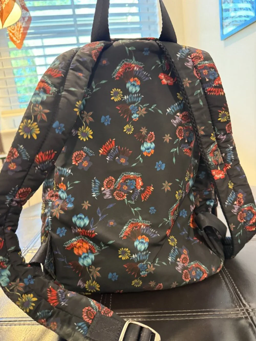 Rebecca Minkoff Black Floral Nylon Backpack